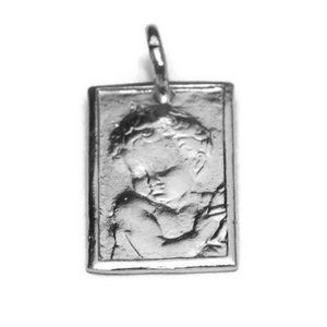 Cherub Plaque Sterling Silver Charm pendant